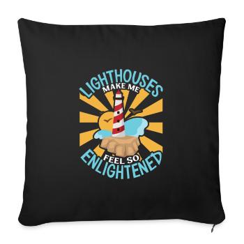 Lighthouse Seaside Nautical I Love Lighthouse - Sofa pillowcase 17,3'' x 17,3'' (45 x 45 cm) - black - Front