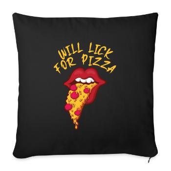 Pizza Fast food Italian food Italian - Sofa pillowcase 17,3'' x 17,3'' (45 x 45 cm) - black - Front