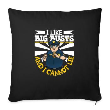Police Policier Bureau de police - Housse de coussin décorative 45 x 45 cm - noir - Devant