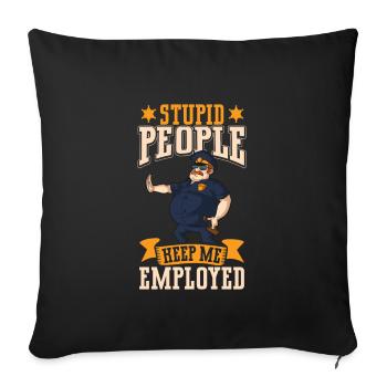 Police Cop Officer Police Office - Sofa pillowcase 17,3'' x 17,3'' (45 x 45 cm) - black - Front