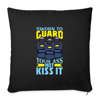 Police Cop Officer Police Office - Sofa pillowcase 17,3'' x 17,3'' (45 x 45 cm) - black - Front