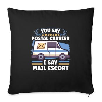 Postal clerk Postlady Postman Post Office - Sofa pillowcase 17,3'' x 17,3'' (45 x 45 cm) - black - Front