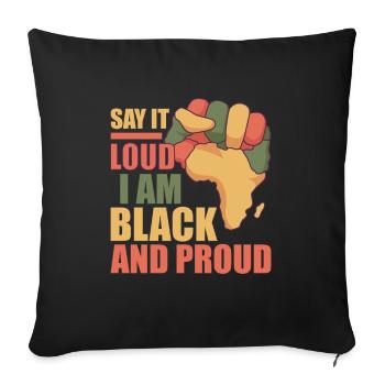 Afro Black Girl Pride Afro Girl Afrocentrique - Housse de coussin décorative 45 x 45 cm - noir - Devant