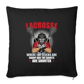 Lacrosse player Lacrosse trainer Lax Player - Sofa pillowcase 17,3'' x 17,3'' (45 x 45 cm) - black - Front