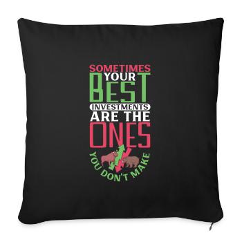 Traders boursiers, traders Forex, trading investisseur - Housse de coussin décorative 45 x 45 cm - noir - Devant
