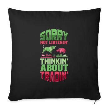 Traders boursiers, traders Forex, trading investisseur - Housse de coussin décorative 45 x 45 cm - noir - Devant