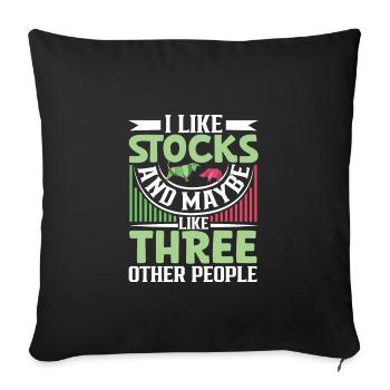Traders boursiers, traders Forex, trading investisseur - Housse de coussin décorative 45 x 45 cm - noir - Devant
