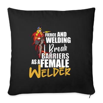 Welder Funny Funny Sweat Gift - Sofa pillowcase 17,3'' x 17,3'' (45 x 45 cm) - black - Front