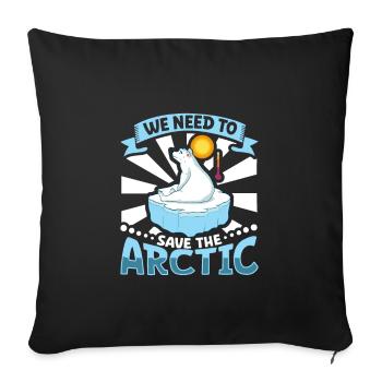 Polar Bear Global Warming Artic Seal hunting Ursus - Sofakissenbezug 45 x 45 cm - Schwarz - Vorne