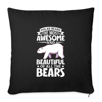 Ours polaire Réchauffement climatique Chasse au phoque arctique Ursus - Housse de coussin décorative 45 x 45 cm - noir - Devant