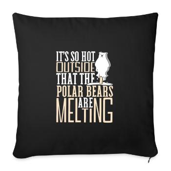 Ours polaire Réchauffement climatique Chasse au phoque arctique Ursus - Housse de coussin décorative 45 x 45 cm - noir - Devant