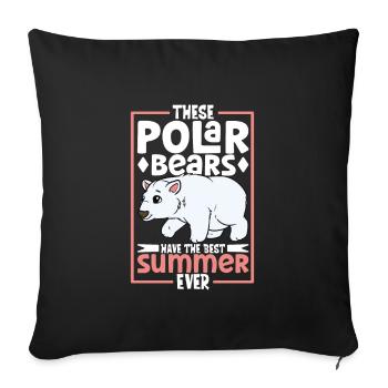 Ours polaire Réchauffement climatique Chasse au phoque arctique Ursus - Housse de coussin décorative 45 x 45 cm - noir - Devant