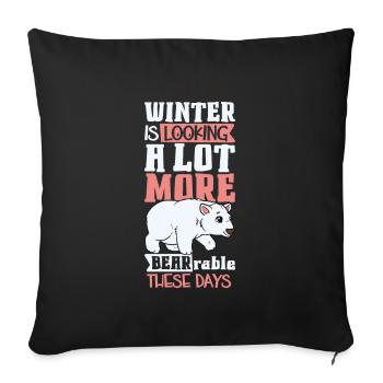 Ours polaire Réchauffement climatique Chasse au phoque arctique Ursus - Housse de coussin décorative 45 x 45 cm - noir - Devant