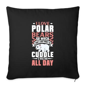 Ours polaire Réchauffement climatique Chasse au phoque arctique Ursus - Housse de coussin décorative 45 x 45 cm - noir - Devant