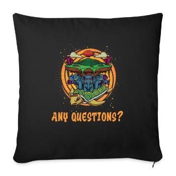 Théorie de la Terre plate Terre plate Armée de la Terre plate Terre - Housse de coussin décorative 45 x 45 cm - noir - Devant