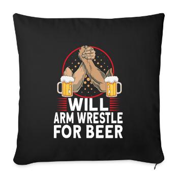 Arm wrestler, arm wrestler, arm wrestler, - Sofa pillowcase 17,3'' x 17,3'' (45 x 45 cm) - black - Front