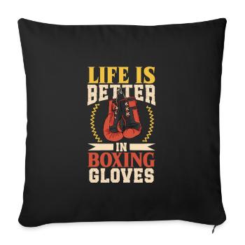 Women's Boxing Women's Boxing Boxer Women - Sofa pillowcase 17,3'' x 17,3'' (45 x 45 cm) - black - Front