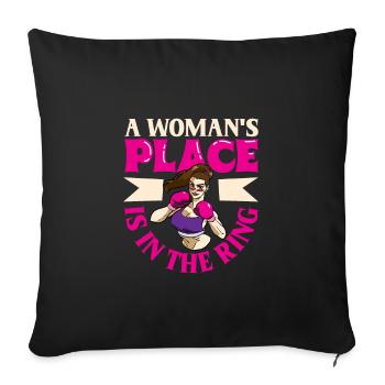 Women's Boxing Women's Boxing Boxer Women - Sofa pillowcase 17,3'' x 17,3'' (45 x 45 cm) - black - Front