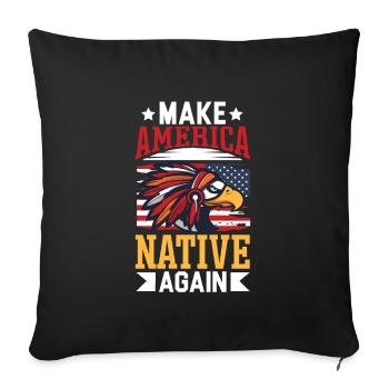 Indian Aborigines History of the Indigenous People - Sofa pillowcase 17,3'' x 17,3'' (45 x 45 cm) - black - Front