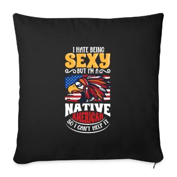 Indian Aborigines History of the Indigenous People - Sofa pillowcase 17,3'' x 17,3'' (45 x 45 cm) - black - Front