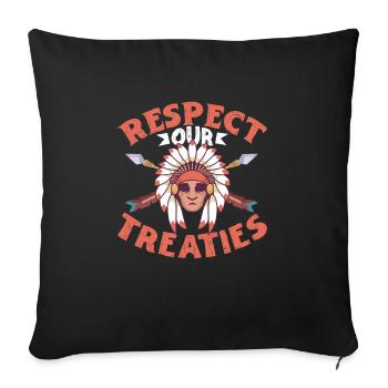 Indian Aborigines History of the Indigenous People - Sofa pillowcase 17,3'' x 17,3'' (45 x 45 cm) - black - Front