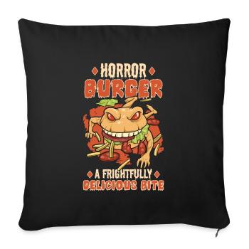 Horror Burgers Fast Food Halloween Scary Food Monste - Sofa pillowcase 17,3'' x 17,3'' (45 x 45 cm) - black - Front