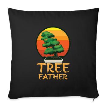Bonsai Japan Silhouette Gardener Gardening Lover - Sofa pillowcase 17,3'' x 17,3'' (45 x 45 cm) - black - Front