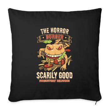 Horror Burgers Fast-Food Halloween Nourriture effrayante Monste - Housse de coussin décorative 45 x 45 cm - noir - Devant