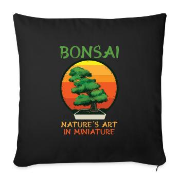 Bonsai Japan Silhouette Gardener Gardening Lover - Sofa pillowcase 17,3'' x 17,3'' (45 x 45 cm) - black - Front