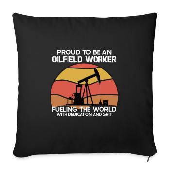 Oilfield Wife Roughneck Oil Drilling Frac crew - Sofa pillowcase 17,3'' x 17,3'' (45 x 45 cm) - black - Front