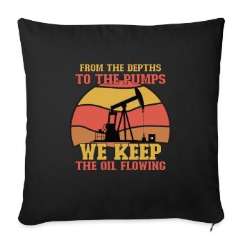 Oilfield Wife Roughneck Oil Drilling Frac crew - Sofa pillowcase 17,3'' x 17,3'' (45 x 45 cm) - black - Front