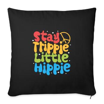 Hippie Lifestyle Flower Power Free Spirit Harmony - Sofa pillowcase 17,3'' x 17,3'' (45 x 45 cm) - black - Front