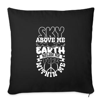 Hippie Lifestyle Flower Power Free Spirit Harmony - Sofa pillowcase 17,3'' x 17,3'' (45 x 45 cm) - black - Front