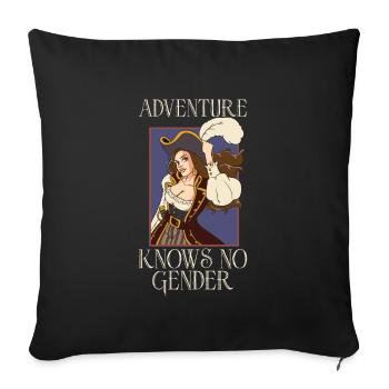 Pirate Pirate Ship Woman Pirate Captain - Sofa pillowcase 17,3'' x 17,3'' (45 x 45 cm) - black - Front