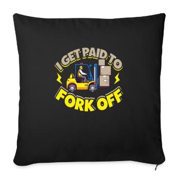 Chariot élévateur d’entrepôt de chariot élévateur - Housse de coussin décorative 45 x 45 cm - noir - Devant