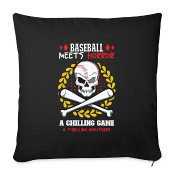 Baseball Cards Baseball Player Baseball Fan Gift - Sofakissenbezug 45 x 45 cm - Schwarz - Vorne