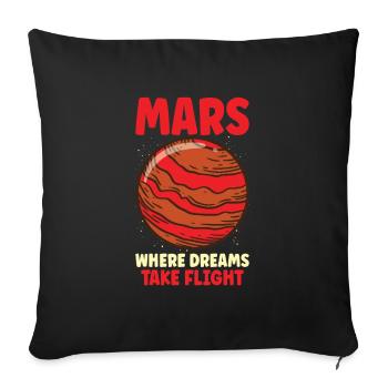 Mars Explore Astronaut Astronomy Solar System - Sofa pillowcase 17,3'' x 17,3'' (45 x 45 cm) - black - Front