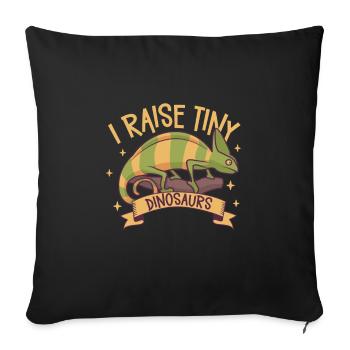 Chameleon Reptile Owner Lizard Reptile Pet - Sofakissenbezug 45 x 45 cm - Schwarz - Vorne