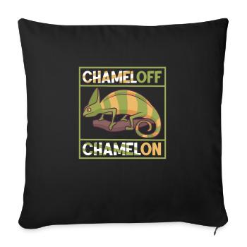 Chameleon Reptile Owner Lizard Reptile Pet - Sofakissenbezug 45 x 45 cm - Schwarz - Vorne