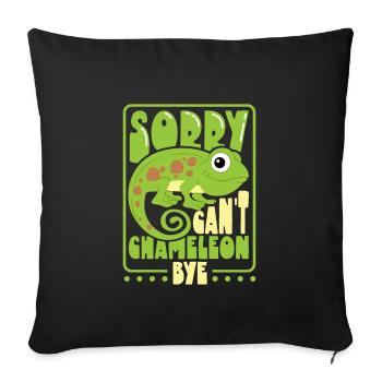 Chameleon Reptile Owner Lizard Reptile Pet - Sofakissenbezug 45 x 45 cm - Schwarz - Vorne
