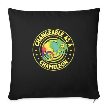 Chameleon Reptile Owner Lizard Reptile Pet - Sofakissenbezug 45 x 45 cm - Schwarz - Vorne