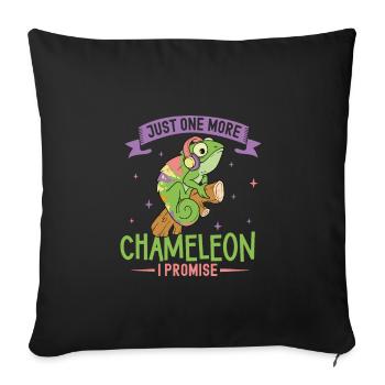 Chameleon Reptile Propriétaire Lizard Reptile Pet - Housse de coussin décorative 45 x 45 cm - noir - Devant