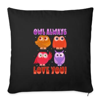 Owl Cute Owl Owl Lover just a Boy who loves owls - Sofakissenbezug 45 x 45 cm - Schwarz - Vorne