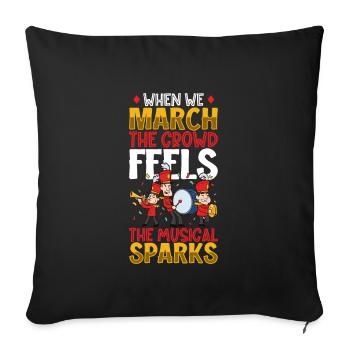 Marching Band Clarinetist School Rehearsal Music - Sofa pillowcase 17,3'' x 17,3'' (45 x 45 cm) - black - Front
