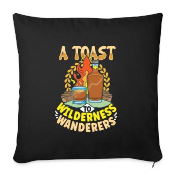 Nuits de feu de camp Whisky Délices Aventure en plein air - Housse de coussin décorative 45 x 45 cm - noir - Devant