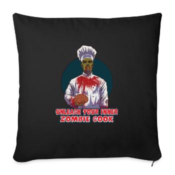 Lustiger Zombie Koch Kochen Horror Koch Untote - Sofakissenbezug 45 x 45 cm - Schwarz - Vorne