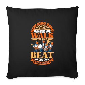 Marching Band Clarinetist School Rehearsal Music - Sofa pillowcase 17,3'' x 17,3'' (45 x 45 cm) - black - Front