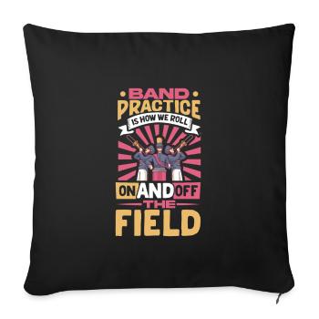 Musique de répétition de l’école clarinettiste de fanfare - Housse de coussin décorative 45 x 45 cm - noir - Devant