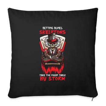Poker Casino Poker Player Gambling Roulette - Sofa pillowcase 17,3'' x 17,3'' (45 x 45 cm) - black - Front