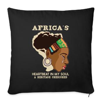 Afro Black Girl Pride Afro Girl Afrocentrique - Housse de coussin décorative 45 x 45 cm - noir - Devant